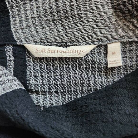 Soft Surroundings Tunic Top Womens Medium Waffle Knit Roll Tab Sleeve Cowl Neck - Picture 6 of 6